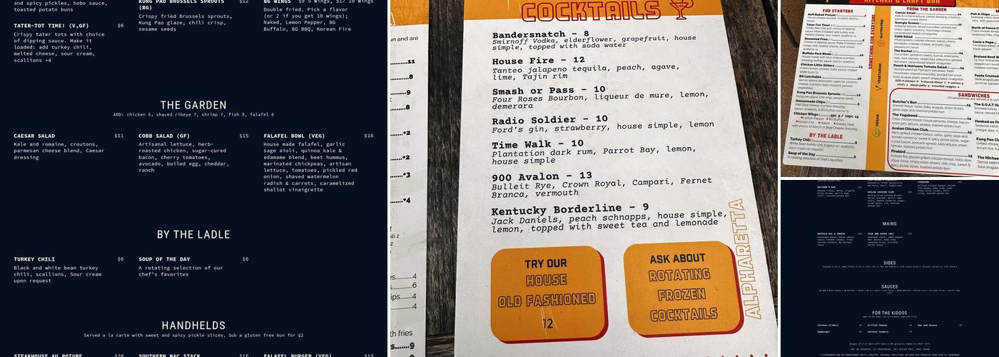 Barleygarden Kitchen and Craft Bar - Alpharetta (Avalon) Menu