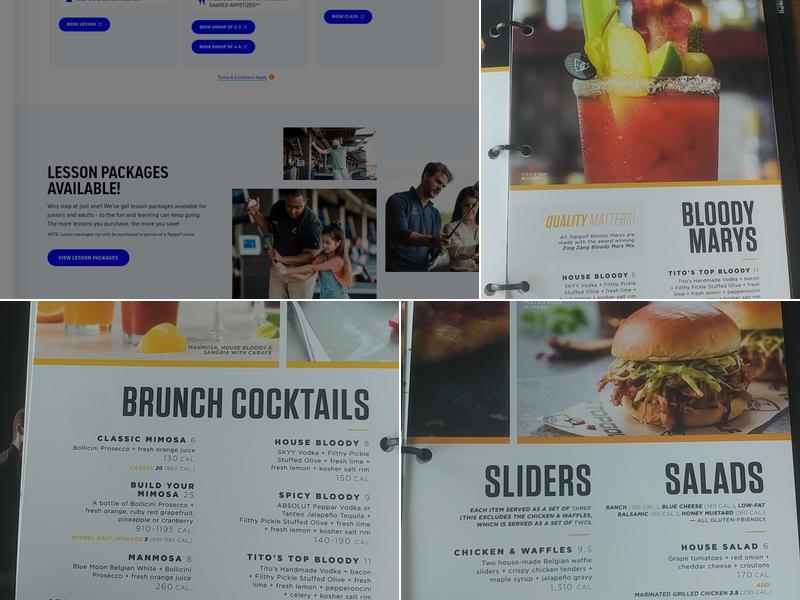 Topgolf Menu