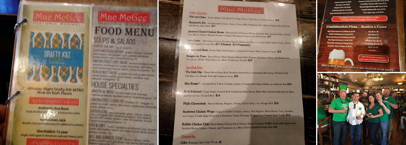 Mac McGee Menu