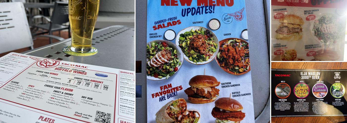 Taco Mac Old Milton Menu