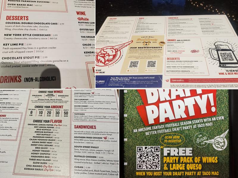 Taco Mac Duluth Menu