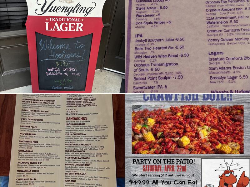 Hooligans Tavern Menu