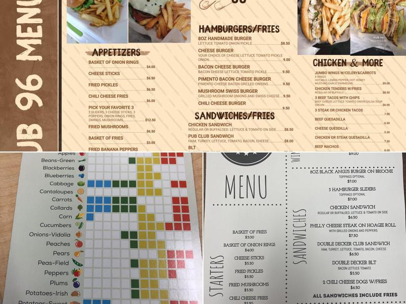 Pub 96 Menu