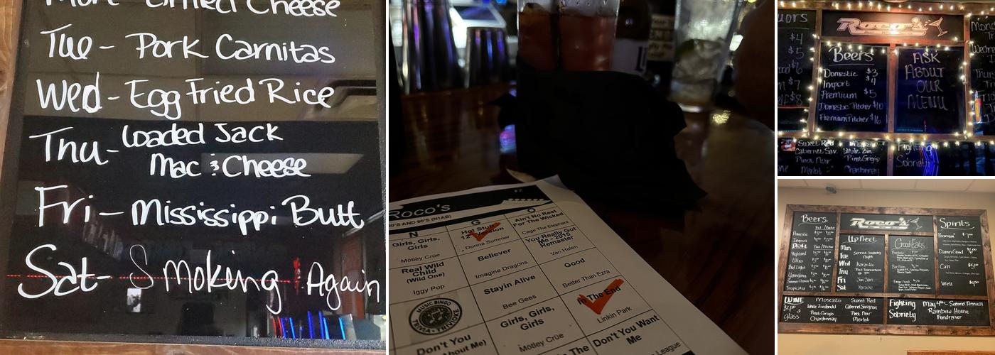 Roco's Bar Menu