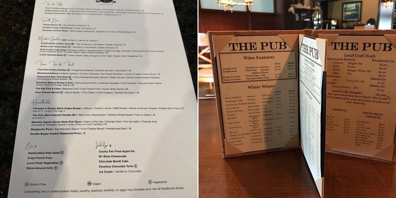 The Pub Menu
