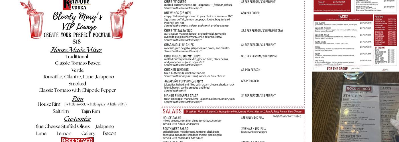Rock N Taco Roswell Menu