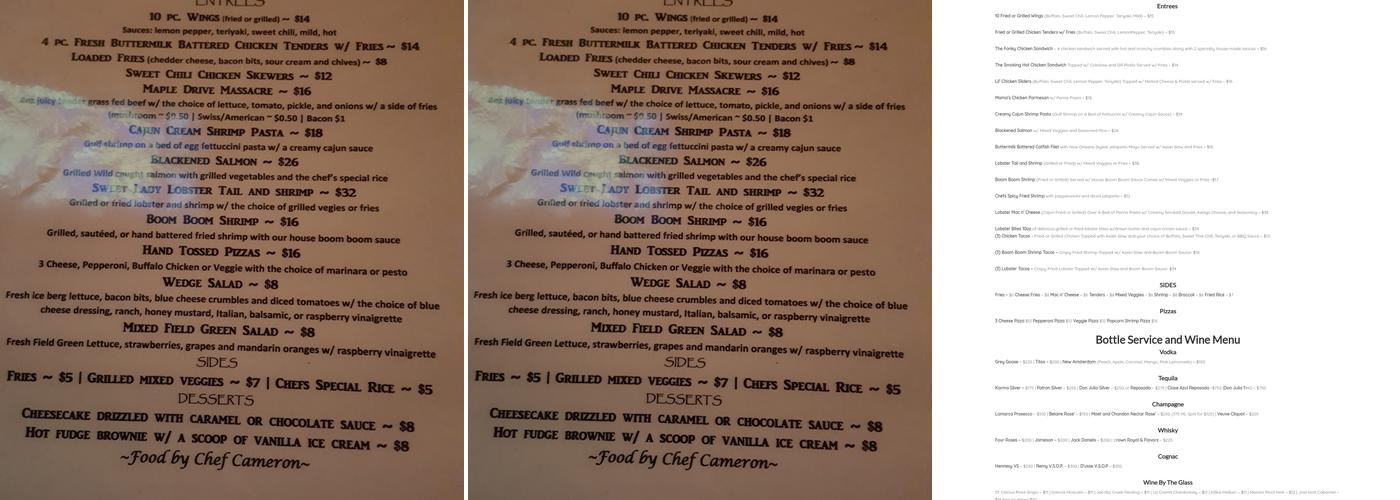 Whisky Mistress Menu