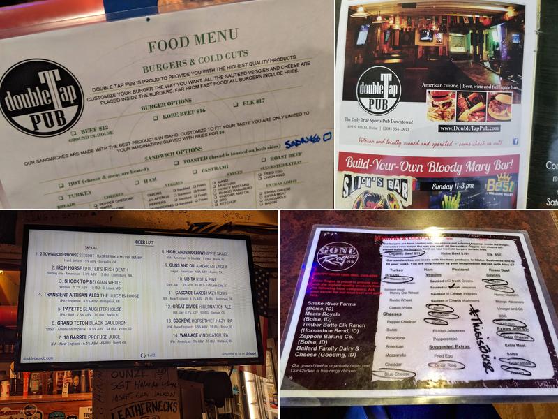 Double Tap Pub Menu