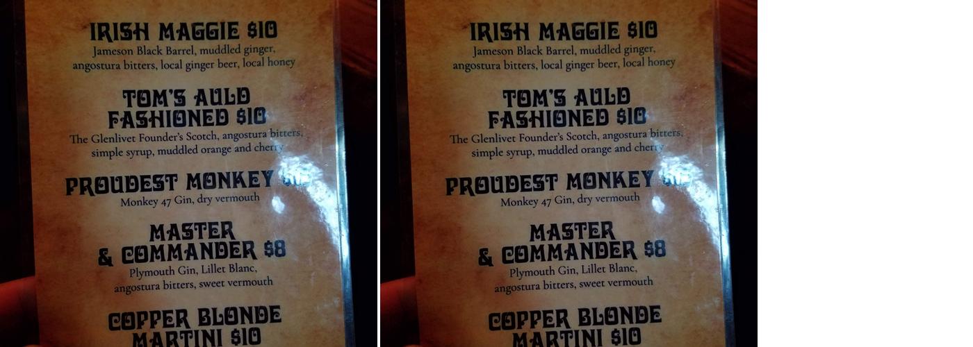 Tom Grainey's Sporting Pub Menu