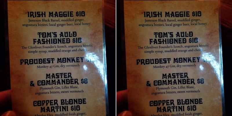 Tom Grainey's Sporting Pub Menu