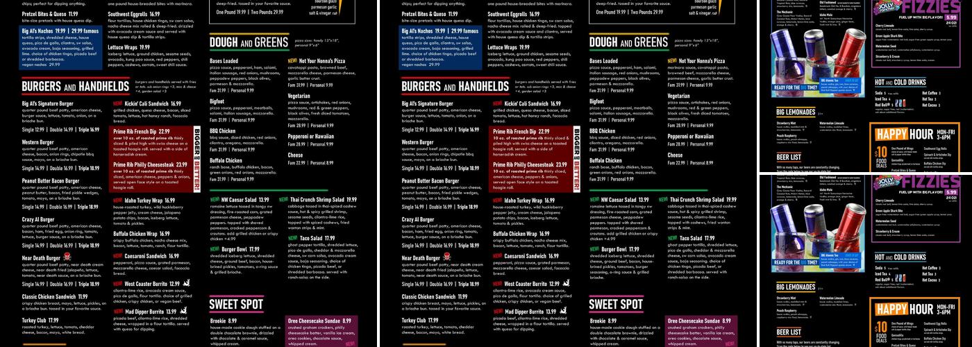 Big Al's Menu