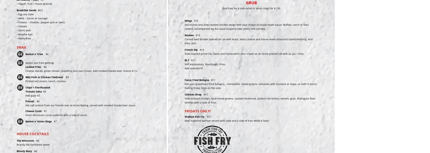 Hooligans Pub Menu