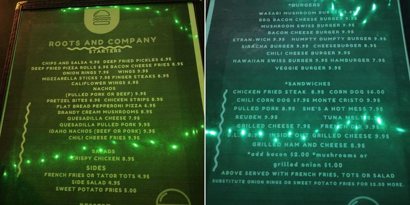 Roots & Company Menu