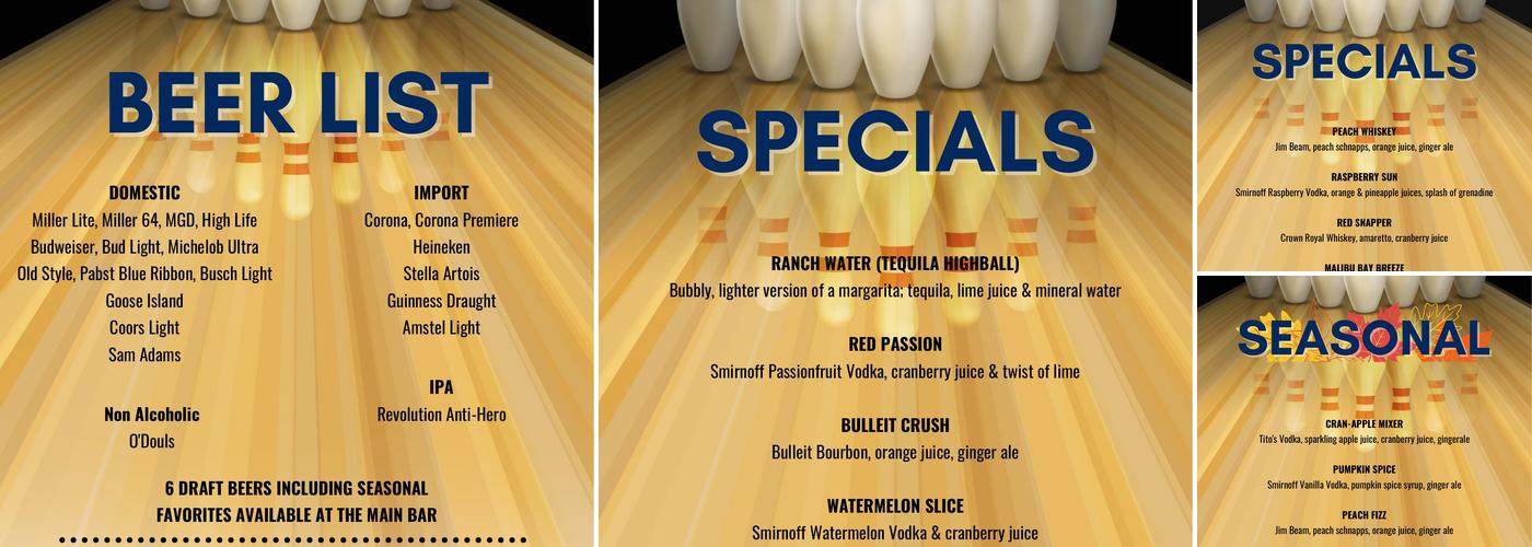 Bases Loaded Sports Bar Menu