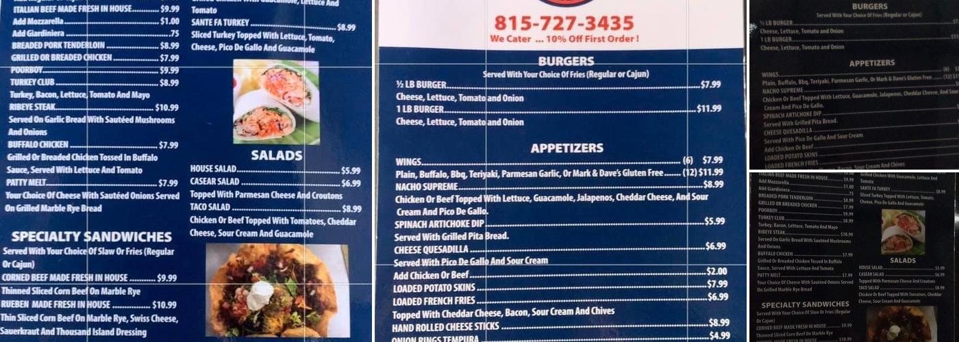 J C Catchers Tap Menu