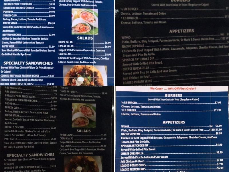 J C Catchers Tap Menu