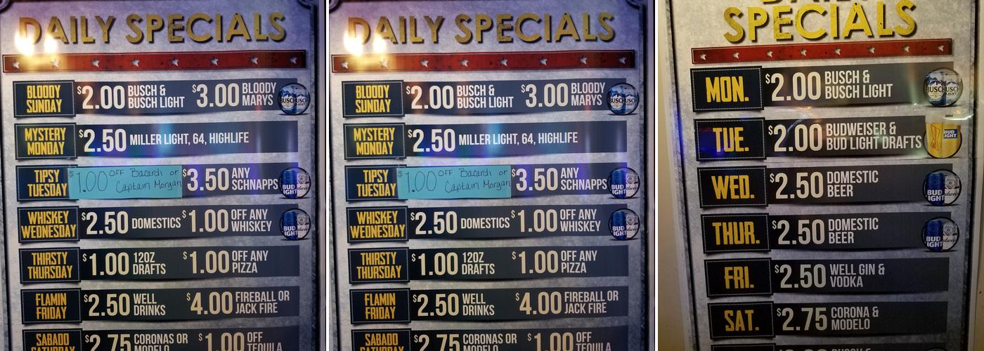 Blue Boar Menu