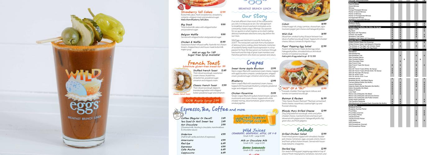 Wild Eggs Menu