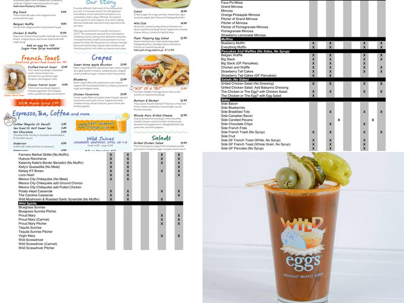 Wild Eggs Menu