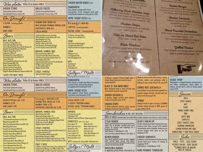 Kenny's Westside Pub Menu
