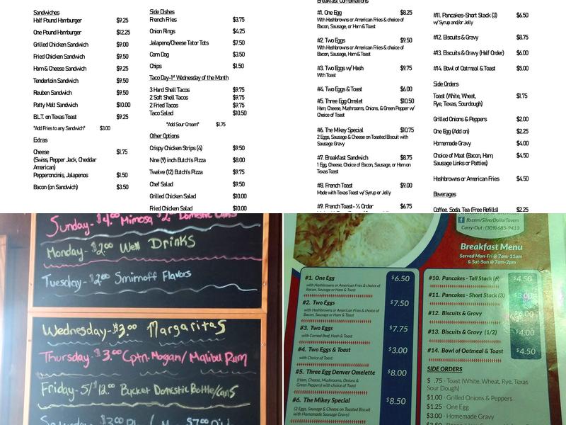 Silver Dollar Menu