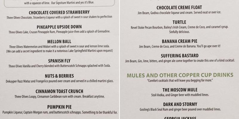 Always After Five Menu