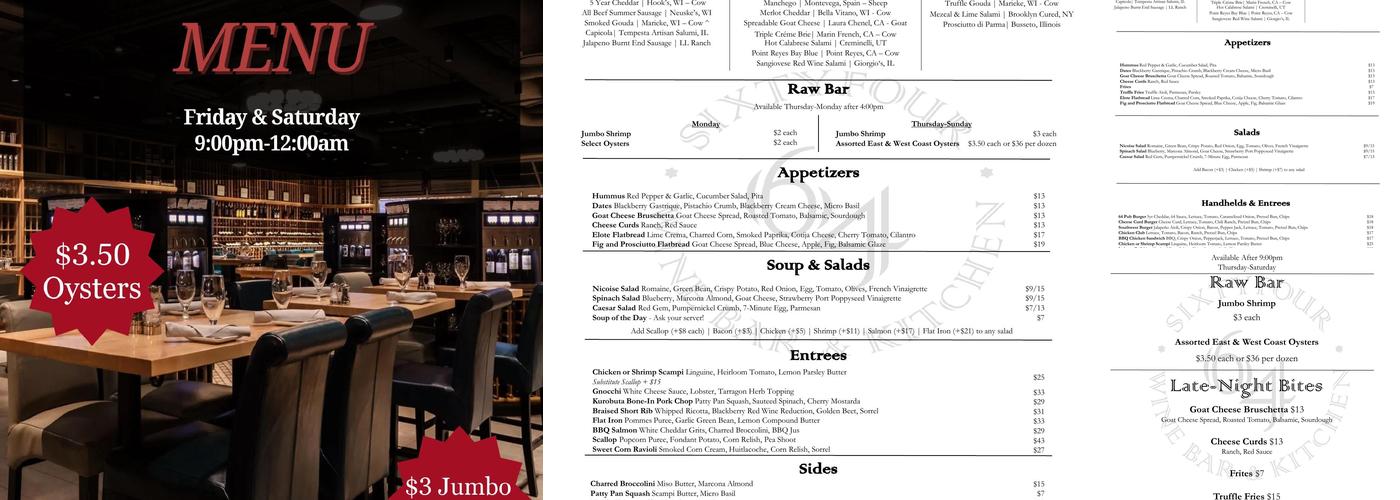 SixtyFour - Wine Bar & Kitchen Menu