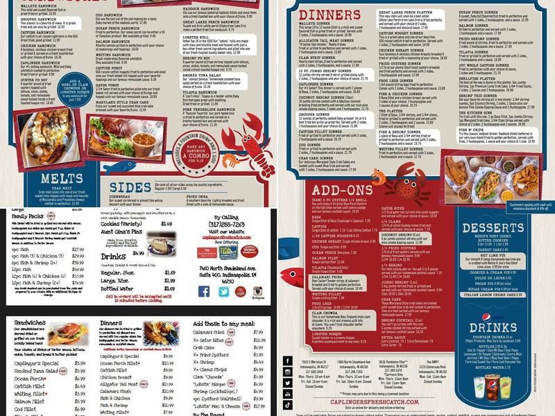 Caplinger's Fresh Catch Menu