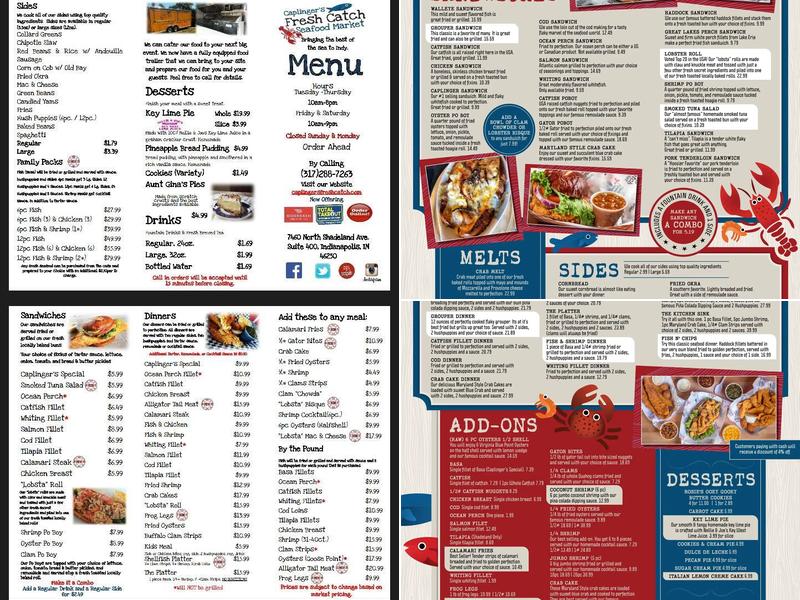 Caplinger's Fresh Catch Menu