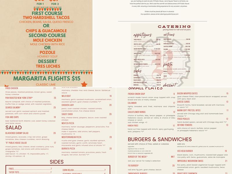 R Public House Menu