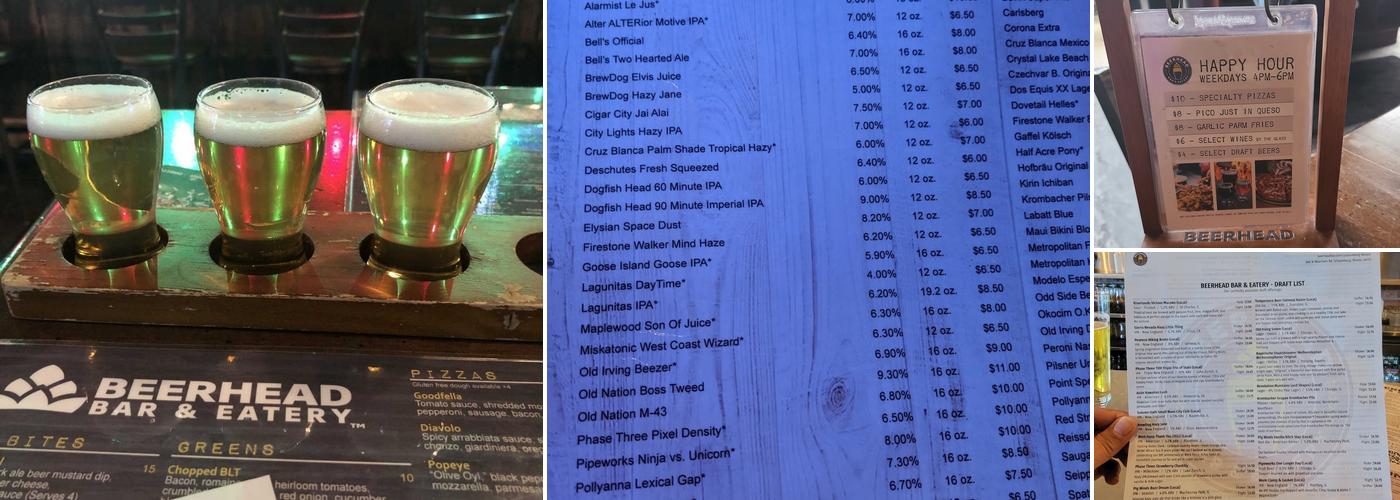 Beerhead Bar & Eatery Menu
