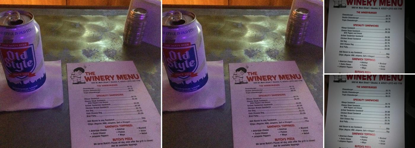 Winery Bar Menu