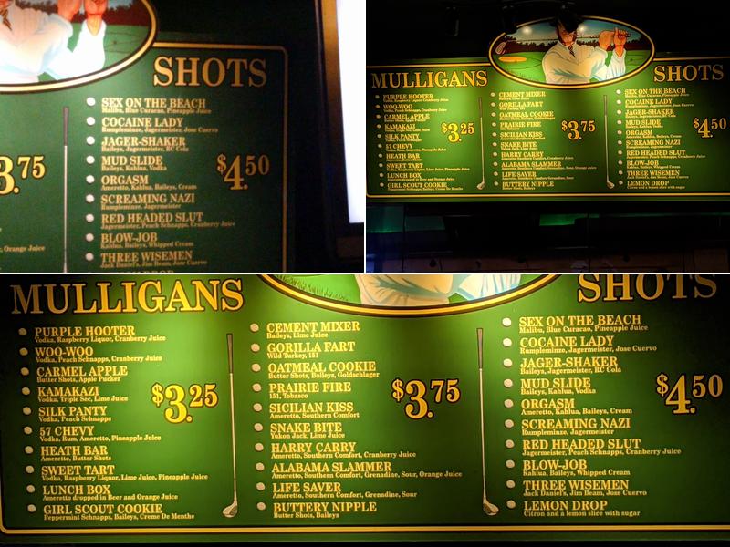Mulligans Menu