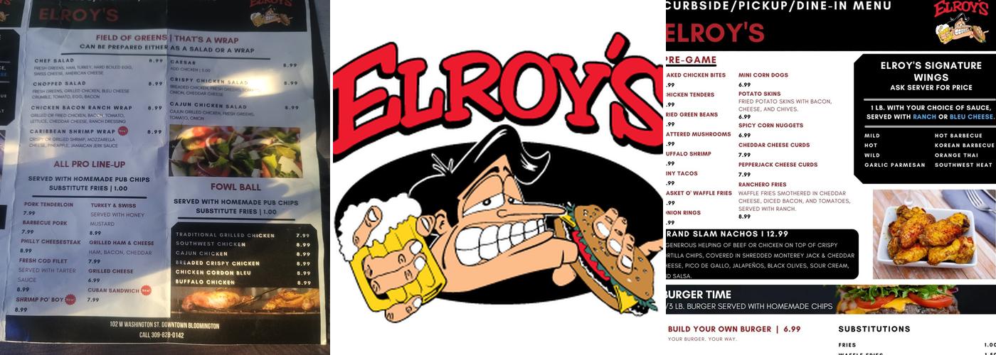 Elroy's Menu