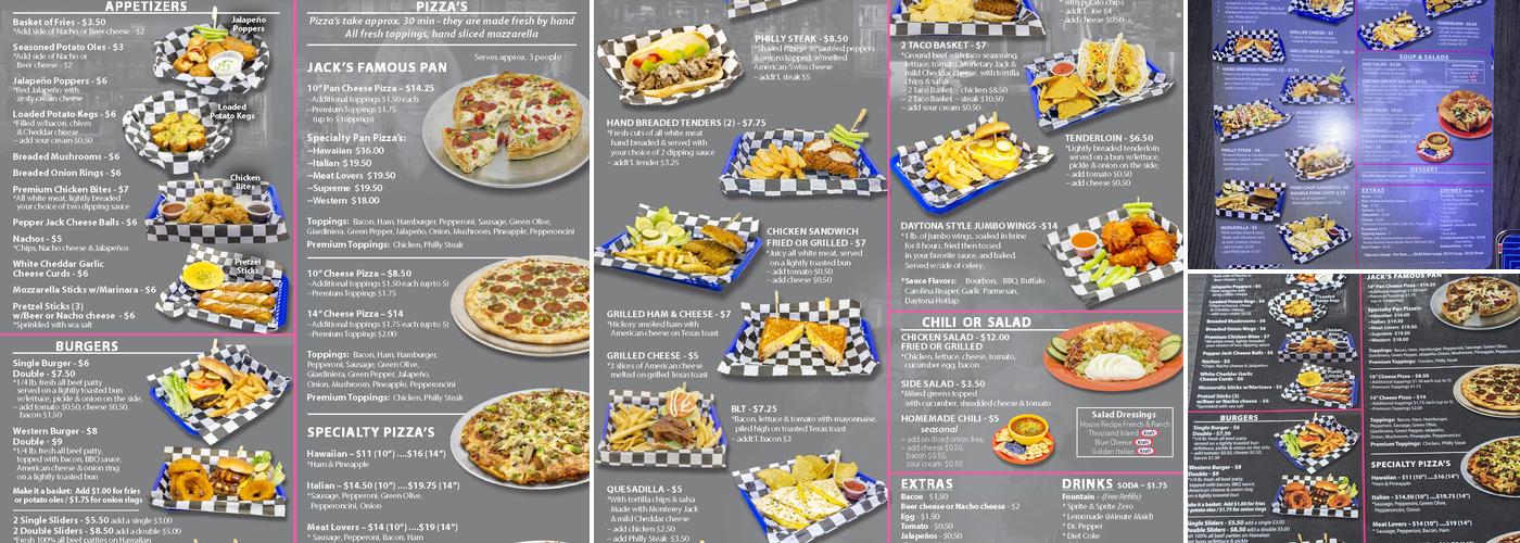 Cadillac Jack's Menu
