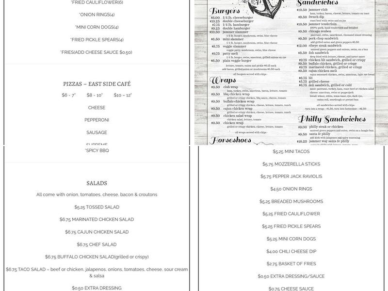 The Windjammer Lounge Menu