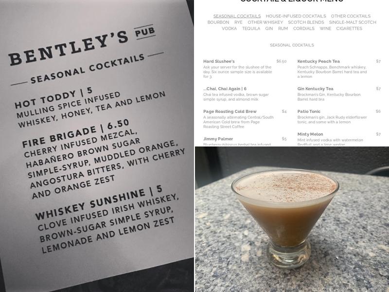Bentley's Pub Menu