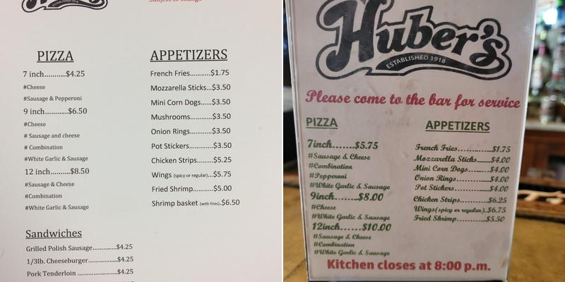 Hubers Menu