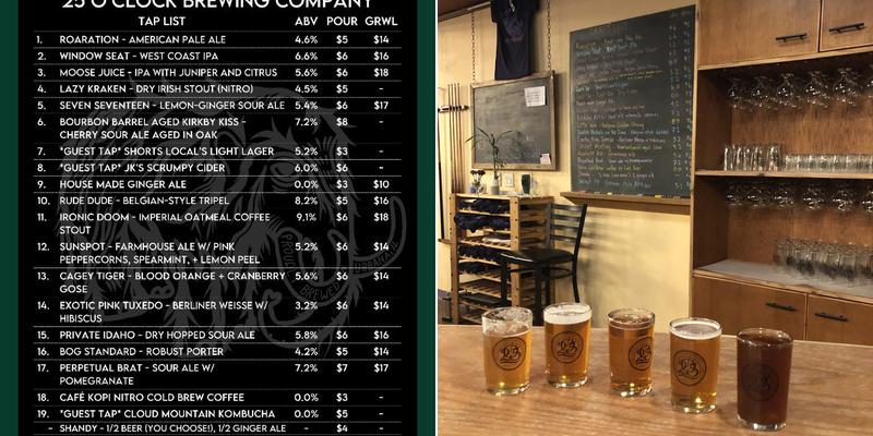 25 O'Clock Brewing Company Menu