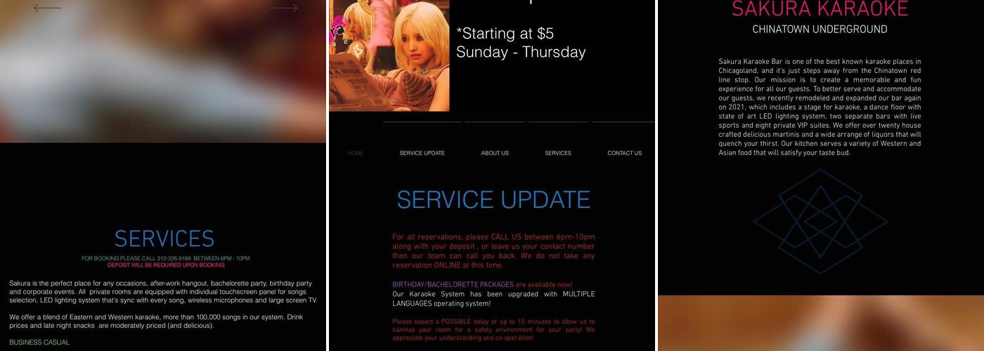 Sakura Karaoke Bar Menu