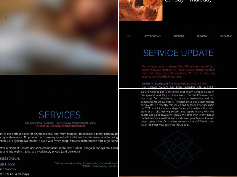 Sakura Karaoke Bar Menu