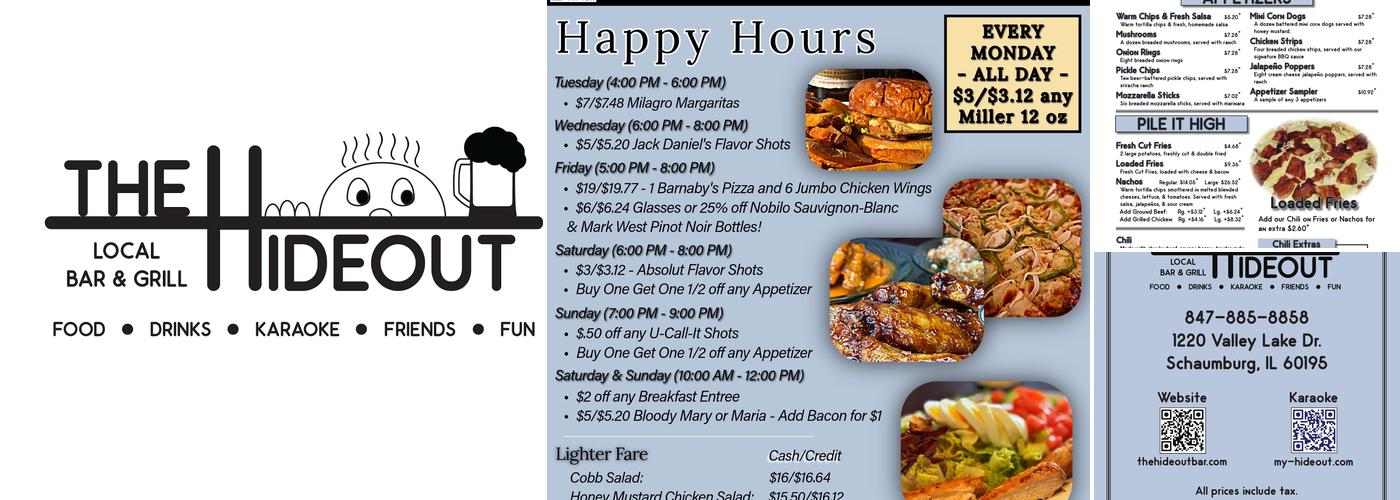The Hideout Menu