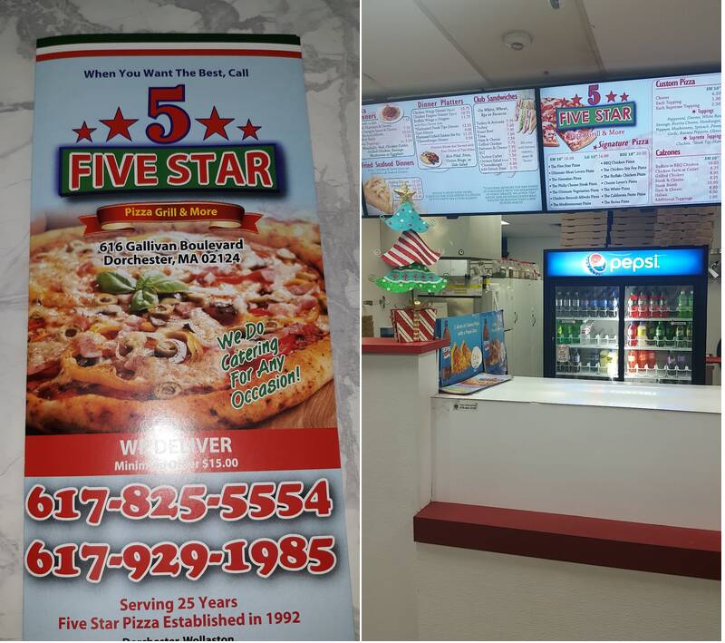 Five Star Pizza Menu