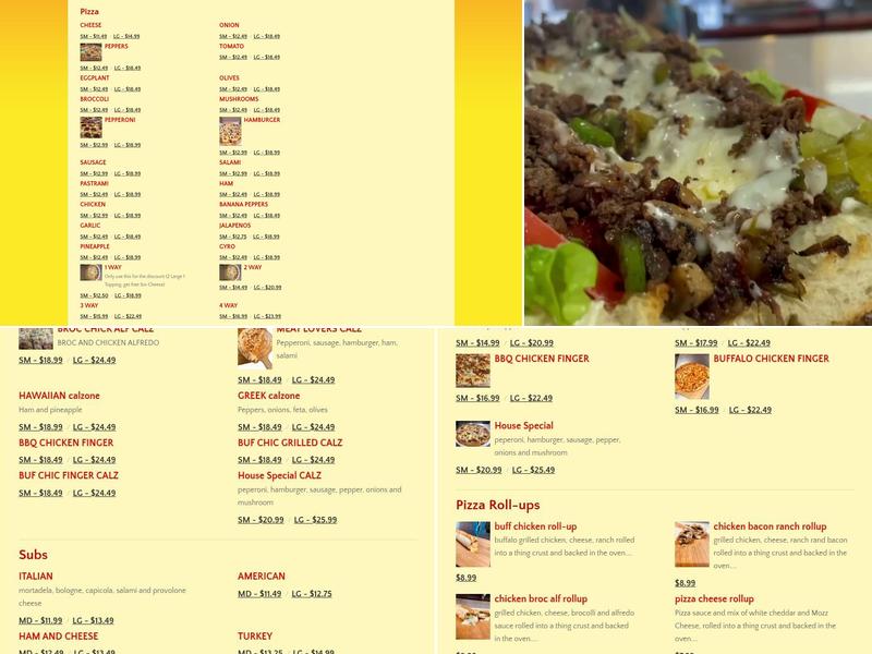 Backwoods Pizza Menu