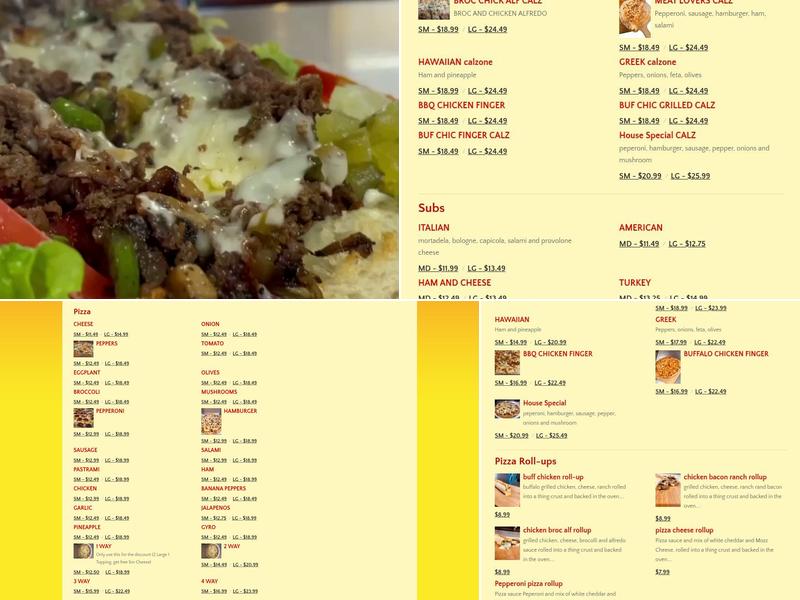 Backwoods Pizza Menu