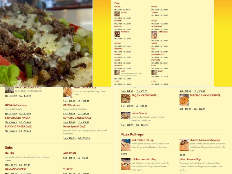 Backwoods Pizza Menu
