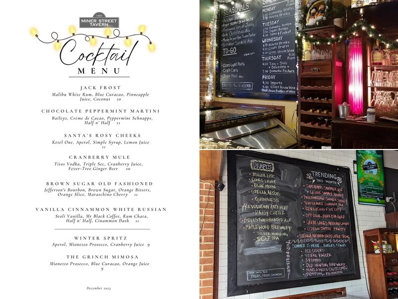 Miner Street Tavern Menu