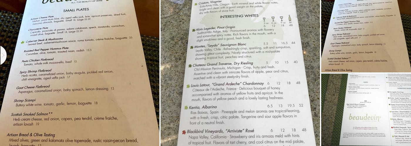 Beaudevin Menu