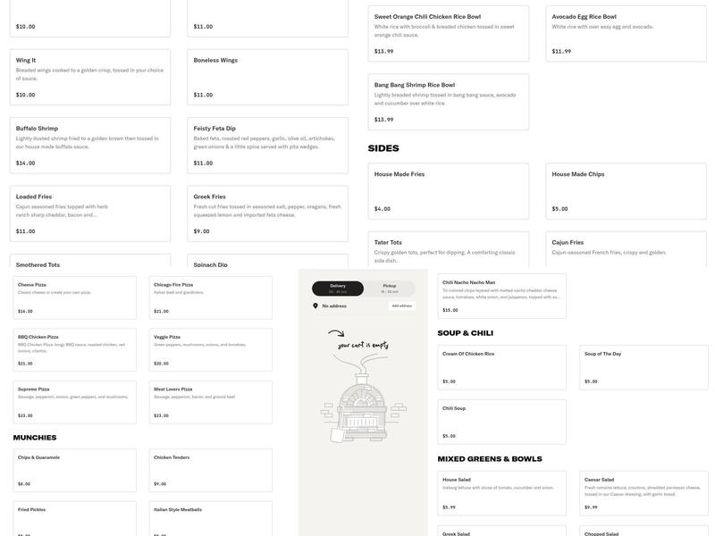 X's & O's Sports Lounge & Grill of Palos Heights Menu