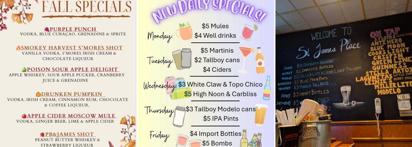 St. James Place Menu